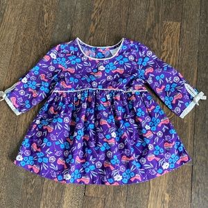 *Hanna Andersson Girls Dress Birds Purple Blue Pink
Size 100cm 4